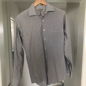 Van Heusen button down dress shirt white/black, 15